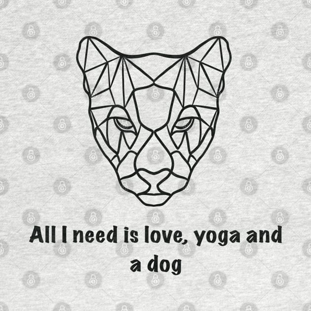 All I need is love yoga and a dog illustration by Holailustra